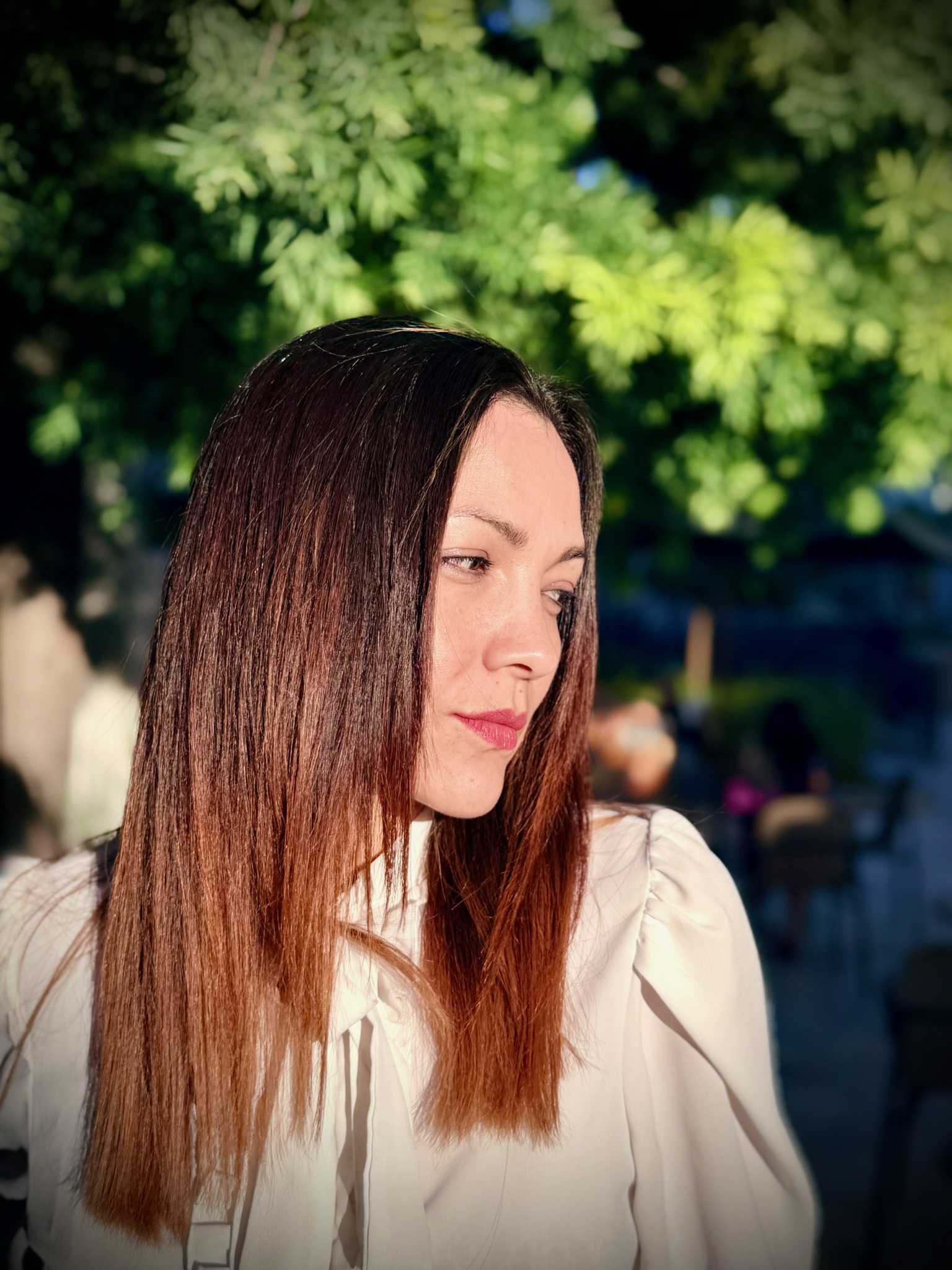 Warm auburn layered hair by Sonias
