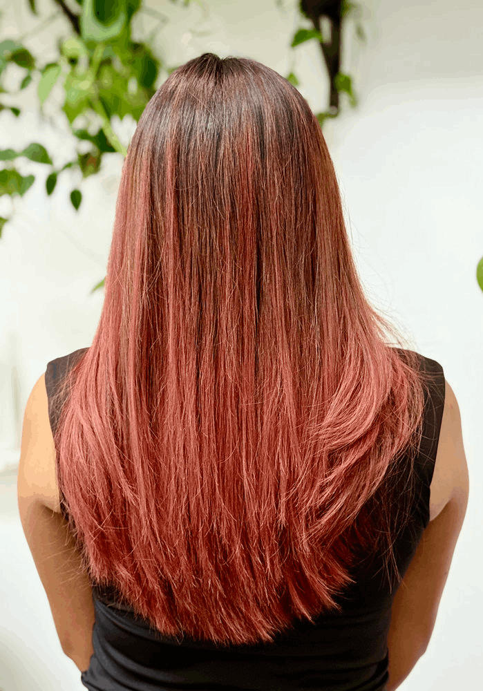 Copper blonde color melt by Sonias